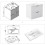 AICA 600mm White Bathroom Vanity Unit with Resin Sink 2 Drawers 4