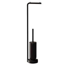 COSMIC Toilet brush with toilet roll holder, Matt Black, GEYSER Collection
