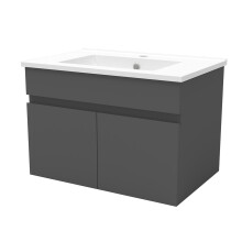 600mm Grey Bathroom Vanity Unit with Ceramice Sink 2 Doors