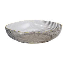 Frugtskål på piedestal, stor størrelse til udstilling, krystalfrugttallerken med klart design, elegant frugtskål, nem at vedligeholde, ideel til