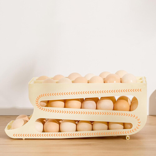 Rolling Egg Dispenser For Refrigerator, 3Tier Egg Container, SpaceSaving Egg Organizer, Refrigerator Egg Holder 1