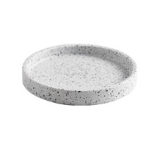 Terrazzo Design Ceramic, Versatile Indoor Planter, Premium Resin Round Shape Design Easy To Clean Storage Tray With Elegant Marble-Like Texture For Va
