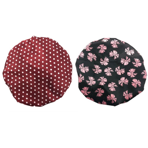 2 Unidades Doble Impermeable Lavable Gorro De Ducha Mujer Niña 2