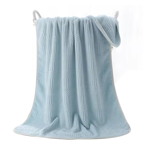 Serviette à main luxueuse en-une serviette de bain bleu clair