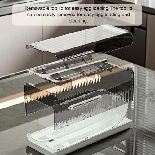 Automatic Egg Rolling Dispenser TwoTier Clear Egg Container SpaceSaving Refrigerator Egg Storage Organizer 1