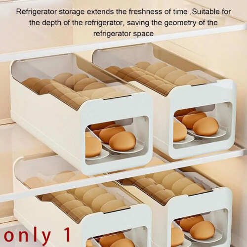 Automatic Egg Rolling Dispenser TwoTier Clear Egg Container SpaceSaving Refrigerator Egg Storage Organizer 2