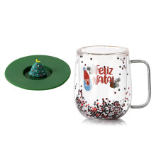 Tasse à boire en verre à isolation thermique, avec-Vert
