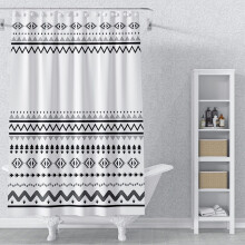 Eleganter Duschvorhang im Boho-Stil mit schicken Dreiecks- und Geometrie-Mustern, schnelltrocknend, geruchsneutral und sicher, für Badezimmer, Flur