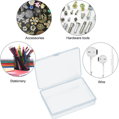 Portable and Secure Rectangle Mini Storage Containers, Clear Polypropylene Cases with Moisture Proof and Dustproof Design for Organizing Small Items, 2