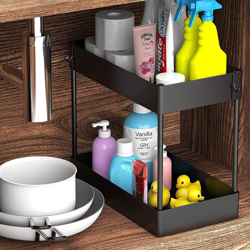 Organizer sottolavello con design scorrevole, facili da pulire e multiuso.