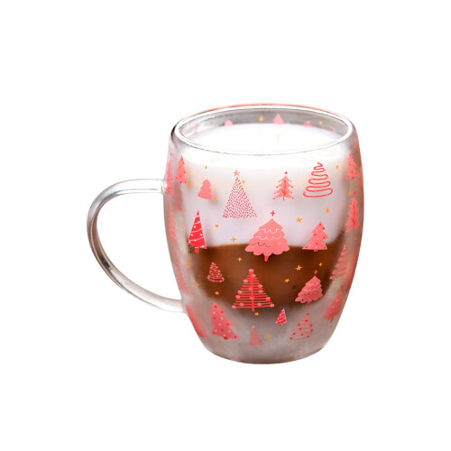 Home Holiday Pink Christmas Tree Glasbecher, doppelwandige,