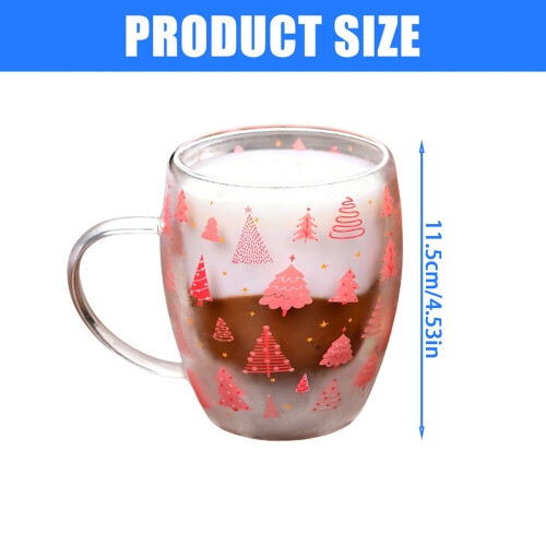 Home Holiday Pink Christmas Tree Glasbecher, doppelwandige, 1