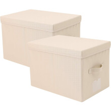 Large Storage Boxes for Organizing Wire Shelves, Collapsible Storage Bins with Lids for Easy Carrying and Stackable Fabric Storage Boxes (2 Pack)