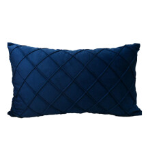 Coussin lombaire en tissu chenille, velours confortable, résistant à la déformation et à la décoloration, lavable en machine, bleu marine, 30 x