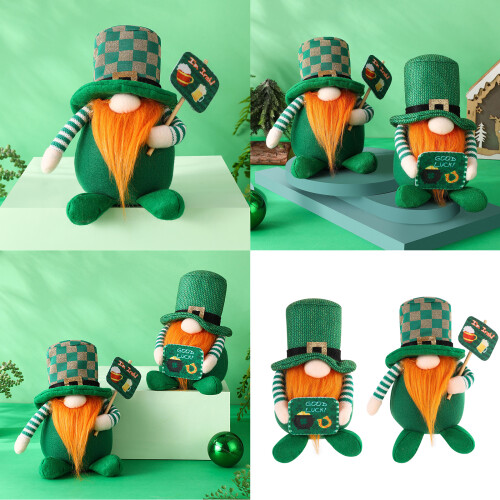 1PC StPatrick's Day Gnomes Dwarfs Face Less Doll-Hug cornucopia 2