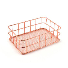 Stylish And Simple Storage Basket, Spacing Saving Organizing Bin With Golden Metal Wire For Neat Grocery Storage Across Various Locations Including De