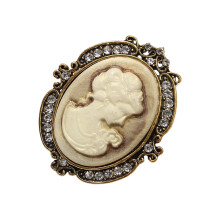 Verfijnde antieke gouden cameo pin elegante jurk accessoire-3