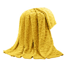 Soft Fabric Blanket Microfiber Soft-ginger yellow Style 1