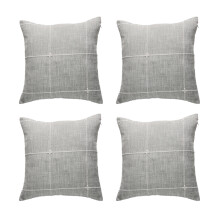 Taies d'oreiller carrées à texture bohème, en lin facile d'entretien avec motif géométrique et coutures chaînette résistantes pour des housses