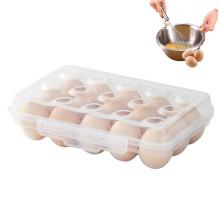 Egg Storage Container 15Grid Portable Box With Lid Transparent Egg Tray Refrigerator Crisper Box For Camping Picnic