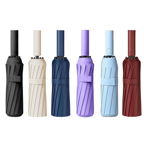 Automatic Windproof Umbrella Waterproof Windproof-Navy blue 1