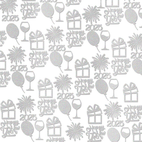 100Pcs Vibranting Confettis for Memory New Year-Silver