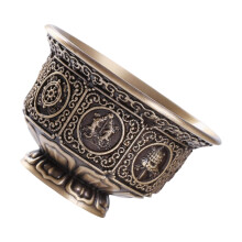 Copper Buddhist Ritual Offering Cup Eight-green patina brass