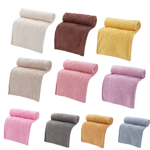 Plushes Microfiber Throw Warm and Comfortable Bed-Khaki Style 1 1
