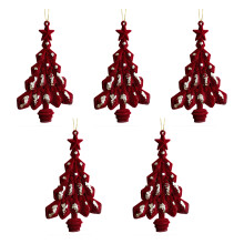 Pack Of 5 Christmas Tree Flocking Ornaments-tree top star