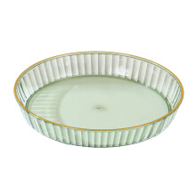 Elegant And Modern Clear Plastic Vanity Tray, Baroque Glass Plate Inspired Rotating Organizer, Multifunctional With Simple And Elegant Design