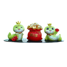 1Set Crowned Snake Figurines Car Dashboard Decoration-Set 5