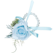 Elegant Floral Pearl Wristband Wrist Decor Ornament for-Blue