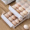 Double Layer Drawer Storage Box Two Tier Egg Organizer Refrigerator Egg Dispenser Cream Color Kitchen Utensils Storage 3