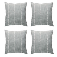 Taies d'oreiller carrées à texture bohème, en lin facile d'entretien avec motif géométrique et coutures chaînette résistantes pour des housses
