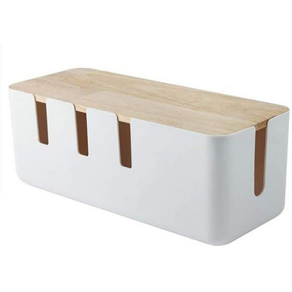 Desk Organizer, Cord Management Solution Cable Management Box Bamboo Lid Wire Concealer Organizer Cover Hider, Pet And Child Safety For Power Strips ( 9060116299027