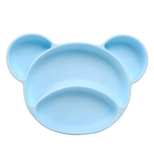 Piatto con ventosa in silicone atossico, stazione per l'alimentazione del bambino dai colori vivaci, infrangibile, elegante design ad arco per una
