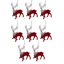Luxurious Tree Ornaments Collection Flocking Snowflake-Elk