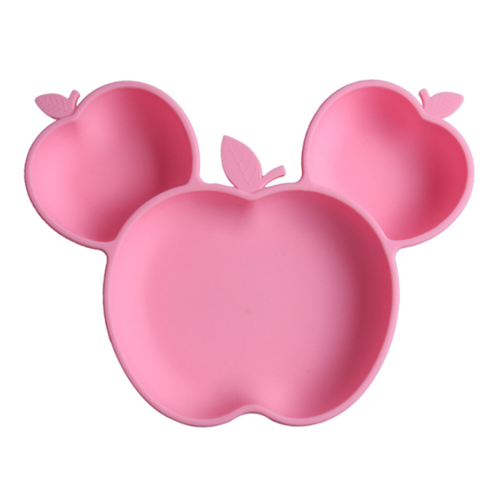 Apple-Shaped Silicone Suction Plate, Secure Suction Design For Stable Mealtime, Bpa Free Non-Toxic Silicone Material, Easy Clean Unbreakable Baby Plat