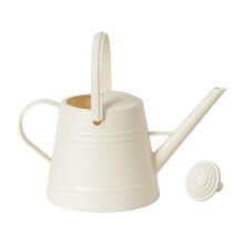 3.8 L Watering Can Long Mouth Spout Curved Handle Frosted Finish Beige Portable Large Capacity For Lawn Patio Office
