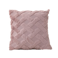 Housse de coussin en peluche texturée, fermeture éclair invisible et matière peluche douce pour une insertion facile, style luxueux pour un