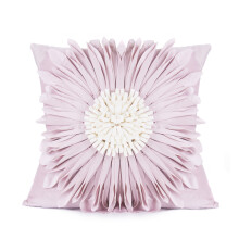Taie d'oreiller décorative à motif tournesol, coussin décoratif carré unique et élégant fait main en forme de dahlia - Texture velours pour un