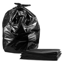 Odolné vrecia na odpadky pre extra veľké plechovky, Odolné vrecia na odpadky, priemyselne pevný plast ekvivalentu 1,5 mil, 38" x 58", čierne,
