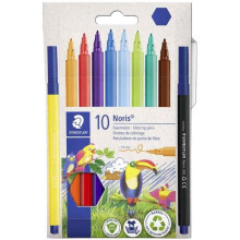Filzstift - STAEDTLER - Noris - Etui mit 10 - Feststehende Spitze - Waschbare Tinte - Unisex