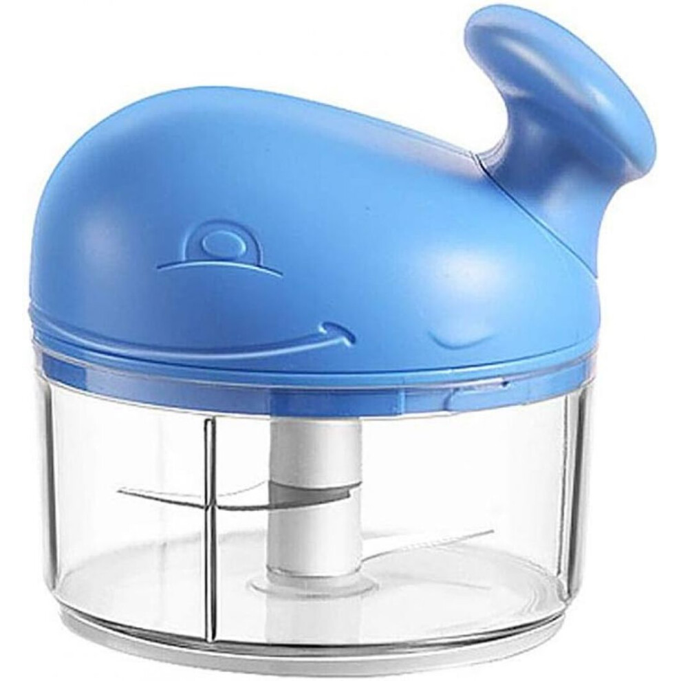 Baby Food Processor, Portable Veggie Cutter with Stainless Steel Blade for Safe Processing, Manual Garlic Chopper with Differential Gear, Nut Grinder