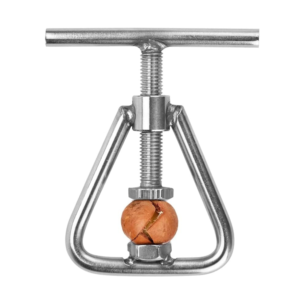 Artisan Nutcracker, Stainless Steel Nutcracker With Heavy Duty For Walnut, Hazelnut, Almonds, Pecan, Compact Design For Safe And Efficient Crack Black