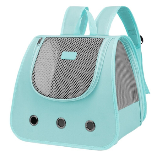 Cat Backpack Foldable Breathable Pet Carrier Backpack Double Shoulder Cat Carrier Sky Blue