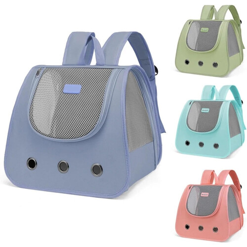 Cat Backpack Foldable Breathable Pet Carrier Backpack Double Shoulder Cat Carrier Sky Blue 1