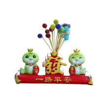 1Set Chinese Chinese Crowned Snake Car Figurines Set With-Set 3