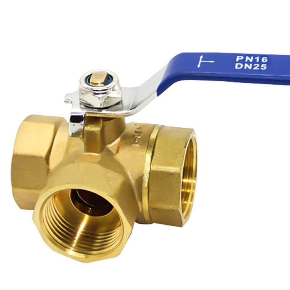 Ball Valve Kit Brass Threeway Ball Valve, 1/41In Sizes, Female Thread, Fullport Pipe Valve, Water/Oil/Steam, Ttype 9323874367286