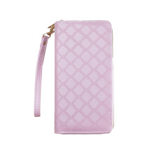 Elegante drievoudige clutch, veilige RFID-blokkerende portemonnee van veganistisch leer met polsbandje voor dames, stijlvolle telefoon- en